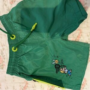 Green Kids Swim Trunks
